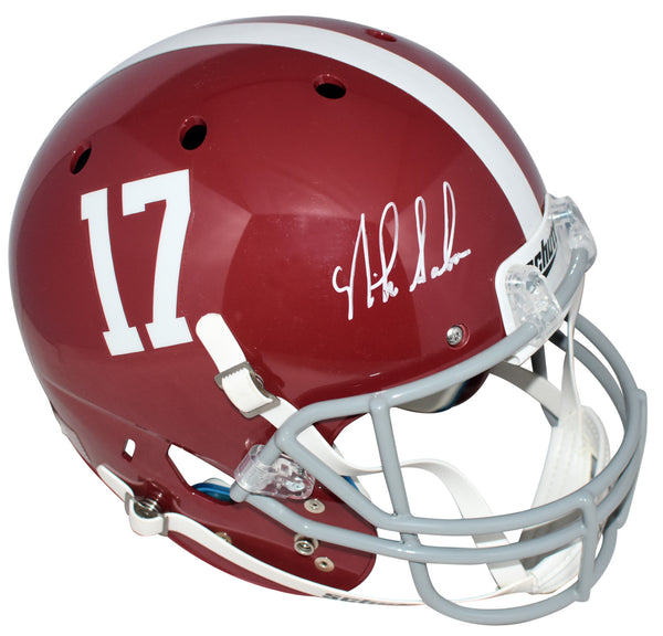 NICK SABAN AUTOGRAPHED ALABAMA CRIMSON TIDE FULL SIZE HELMET JSA