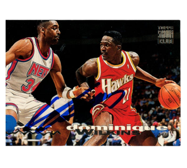 Dominique Wilkins Signed 1993 Topps Stadium Club #129 Trading Card Beckett 54222