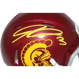 Jordan Addison Autographed USC Trojans Mini Helmet Beckett 42766