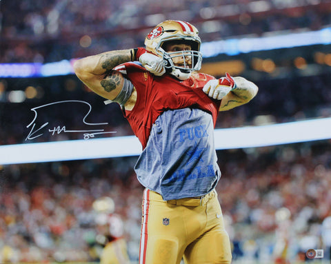 49ers George Kittle Signed 16x20 Horizontal "F The Cowboys" Photo BAS Witnessed