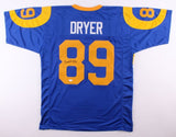 Fred Dryer Signed Rams Throwback Jersey (JSA COA) Los Angeles Rams D.E 1972-1981