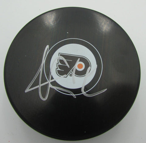 Anthony Stolarz Philadelphia Flyers Autographed/Signed Flyers Logo Puck 141781