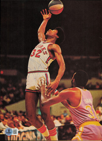 Julius Dr. J Erving Autographed Magazine Page Photo Squires Beckett BP55288