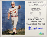 Earl Weaver Signed Baltimore Orioles 8x10 Baseball Photo BAS