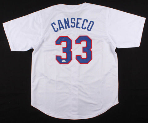 Jose Canseco Signed Rangers Jersey (JSA COA) 6xAll Star / 2xWorld Series Champ