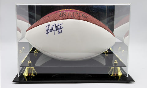 Bob Jeter Autographed Green Bay Packers White Panel Football -- LSM COA