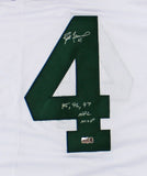Brett Favre Signed Green Bay Custom White Jersey With "95, 96, 97 NFL MVP" Insc