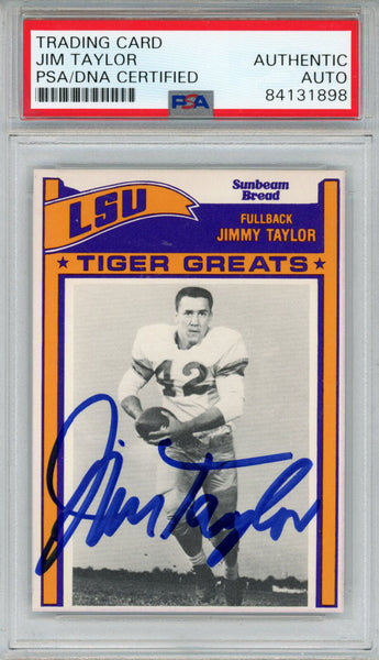 Jim Taylor Autographed/Signed 1983 Sunbeam #42 Trading Card PSA Slab 43741