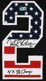 Rocky Bleier "4x SB Champ" Signed Black Pro Style Jersey w/ USA #'s BAS Witness