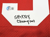 49ERS ERIC DAVIS AUTOGRAPHED RED JERSEY "SB XXIX CHAMPION" BECKETT QR 215868