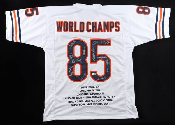 1985 Super Bowl XX Signed Chicago Bears #85 Jersey (JSA) Signed by 14 / See List