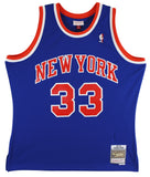 Knicks Patrick Ewing Authentic Signed Blue 1991-92 M&N Jersey BAS