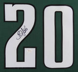 Brian Dawkins Signed Philadelphia Eagles 35"x43" Framed Green Jersey (JSA QR) DB