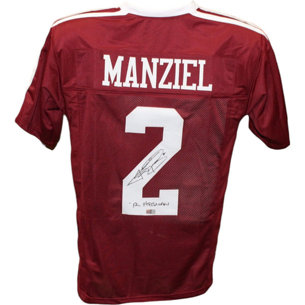 Johnny Manziel Autographed College Style Maroon Jersey Heisman TRI 43516