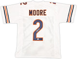 CHICAGO BEARS DJ MOORE AUTOGRAPHED WHITE JERSEY BECKETT BAS WITNESS 221066