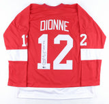 Marcel Dionne Signed Red Wings Jersey Inscribed HOF 92 (Tristar Holo) 700+ Goals