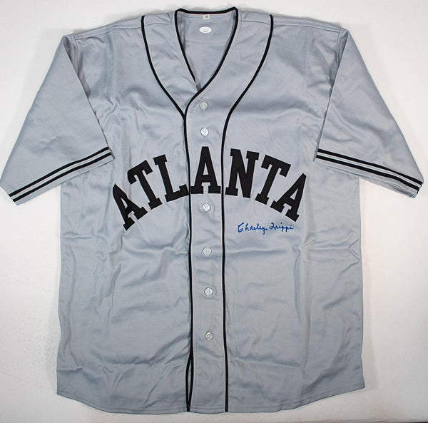 Charley Trippi Signed Atlanta Crackers Minor League Baseball 1947 Jersey JSA COA