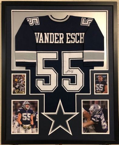 FRAMED DALLAS COWBOYS LEIGHTON VANDER ESCH AUTOGRAPHED SIGNED JERSEY JSA COA