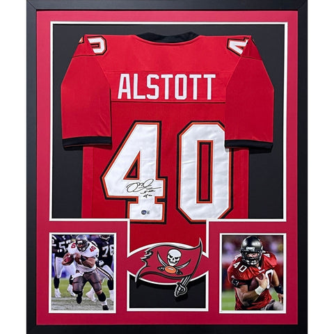Mike Alstott Autographed Signed Framed Tampa Bay Buccaneers NAT Jersey BECKETT