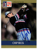 Chip Beck Autographed 1990 Pro Set #64 Trading Card Beckett 44835