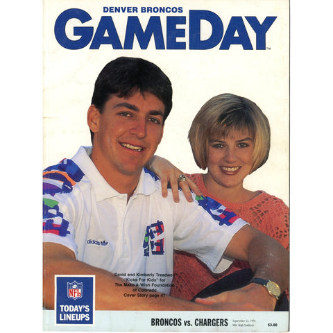 Denver Broncos vs San Diego Chargers 9/22/1991 NFL Gameday Magazine 59278