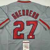 Signed VLADIMIR VLAD GUERRERO Los Angeles LA Grey Jersey JSA COA