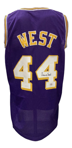 Jerry West Signed Los Angeles Purple Basketball Jersey 2 PSA ITP
