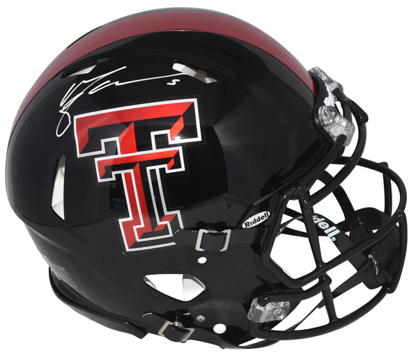 MICHAEL CRABTREE SIGNED TEXAS TECH RED RAIDERS AUTHENTIC SPEED HELMET BECKETT