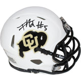 Jimmy Horn Jr. Signed Colorado Buffalos White Mini Helmet Beckett 42409