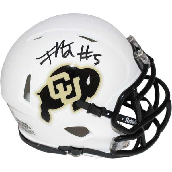 Jimmy Horn Jr. Signed Colorado Buffalos White Mini Helmet Beckett 42409