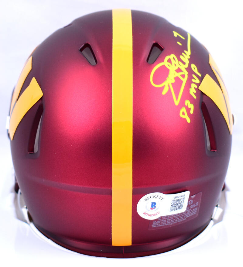 Joe Theismann Signed Commanders Speed Mini Helmet w/83 MVP-Beckett W H ...