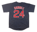 Manny Ramirez Boston Signed Navy Baseball Jersey MBM Inscribed BAS