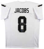 Josh Jacobs Authentic Signed White Pro Style #8 Jersey BAS Witnessed