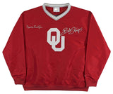 OU Bob Stoops & Barry Switzer Signed Maroon Champion Pullover Jacket BAS Witness