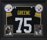 Joe Greene "HOF 87" Authentic Signed Black Pro Style Framed Jersey BAS Witnessed