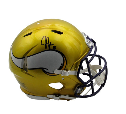 Justin Jefferson Signed Full Size Flash Authentic Helmet Vikings Beckett