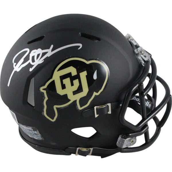 Deion Sanders Autographed Colorado Buffaloes Black Mini Helmet Beckett 49659