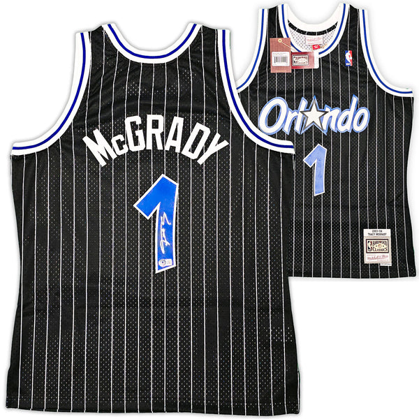 MAGIC TRACY MCGRADY SIGNED BLACK AUTHENTIC M&N 2003-04 JERSEY L BECKETT 216979