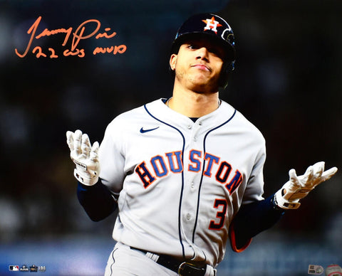 Jeremy Pena Autographed Houston Astros 16x20 Shrug Photo w/WS MVP- MLB Hologram