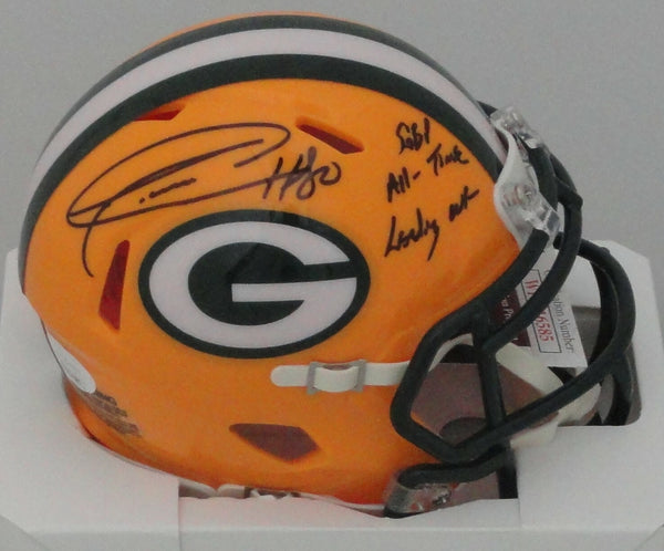 Packers DONALD DRIVER Signed Speed Mini Helmet AUTO w/ All Time Leading WR JSA