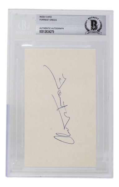 Forrest Gregg Signed Slabbed Green Bay Packers Index Card BAS
