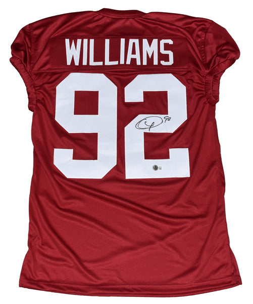 QUINNEN WILLIAMS SIGNED ALABAMA CRIMSON TIDE #92 GAME CUT JERSEY BECKETT
