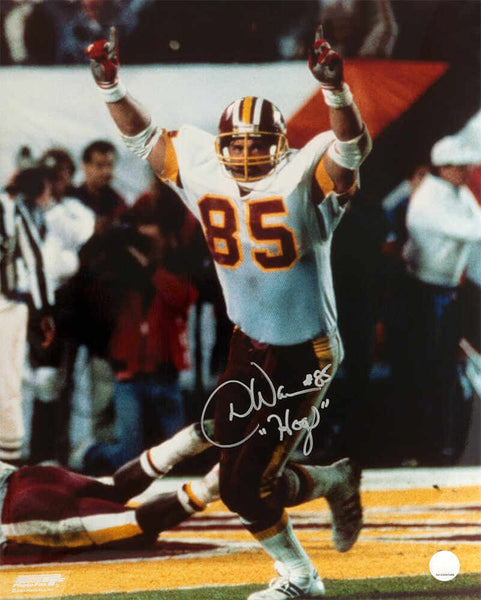 Don Warren Signed Redskins White Jersey Arms Raised 16x20 Photo w/HOGS -(SS COA)