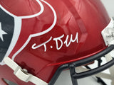 Tank Dell Autographed Texans Flash Red Full Size Speed Helmet JSA #AS41573