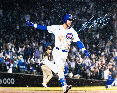 Michael Busch Signed 16x20 Chicago Cubs May 7, 2024, Walk Off HR Photo (Beckett)