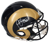 Marshall Faulk Autographed Rams Throwback Authentic Speed Helmet Beckett