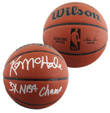 Celtics Kevin McHale "3x NBA Champ" Signed Wilson Basketball BAS Witnessed