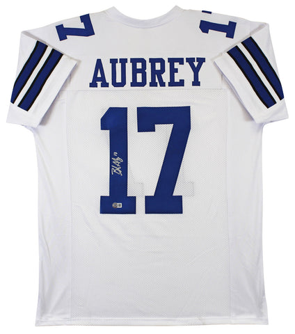 Brandon Aubrey Authentic Signed White Pro Style Jersey BAS Witnessed