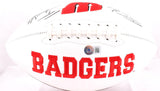 Derek TJ JJ Watt Autographed Wisconsin Badgers Logo Football- Beckett W Hologram