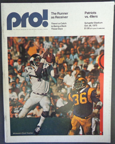 PRO! 1975 NFL Program New England Patriots vs. San Francisco 49ers 177674